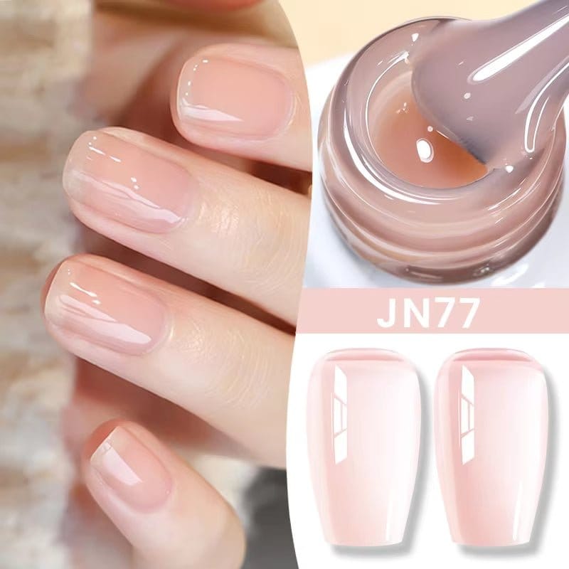 Jelly Nude Gel Nail Polish 10Ml Light Pink Peach Translucent Color UV Light Cure Gel Varnish Nail Art DIY at Home