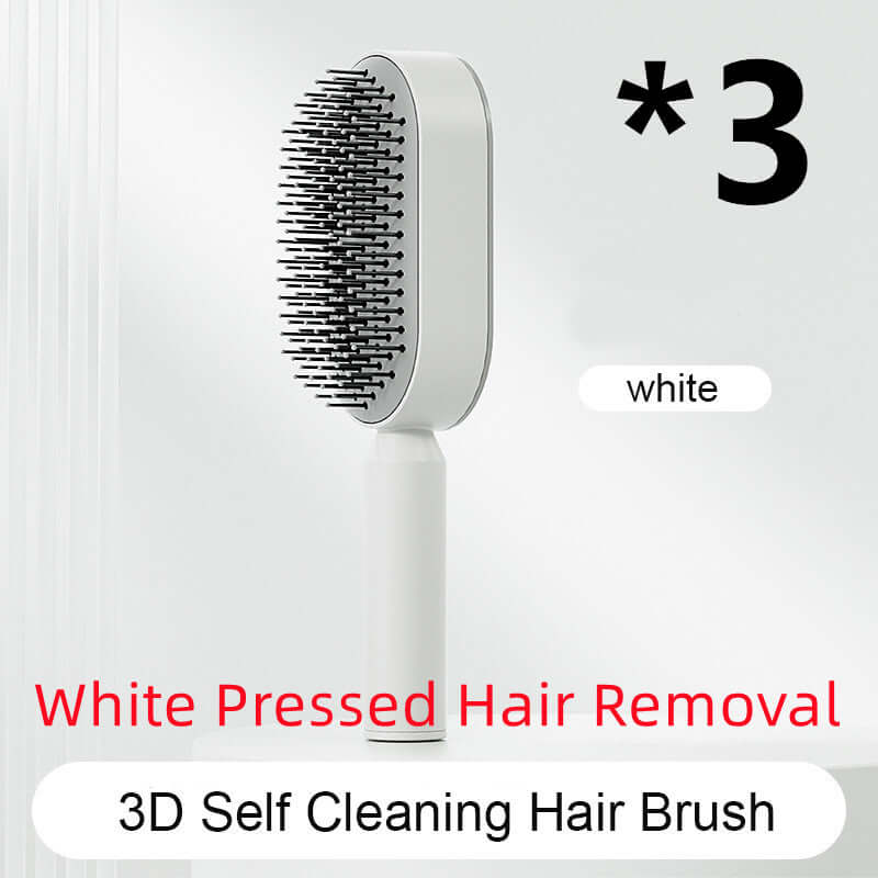 Self Cleaning Hair Brush For Women One-key Cleaning Hair Loss Airbag Massage Scalp Comb Anti-Static | Silver Fox Sales