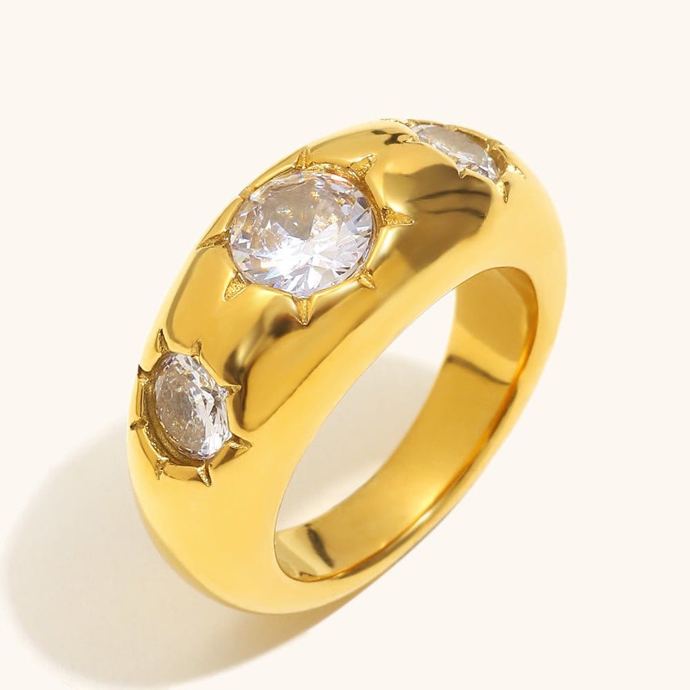 Womens Stainless Steel Ring In Gold-champagne Color | Silver Fox Sales
