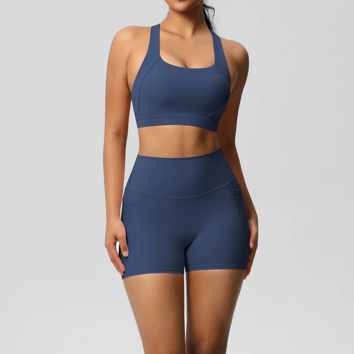 Women’s 2-Piece Pocketed Yoga Set – Sports Bra & Leggings