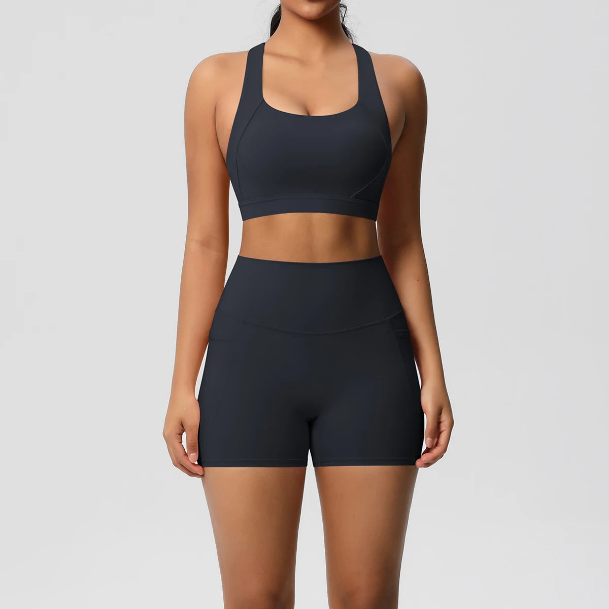 Women’s 2-Piece Pocketed Yoga Set – Sports Bra & Leggings