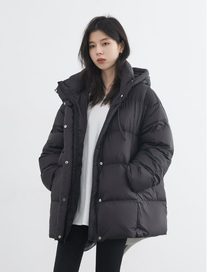 Women's Hooded 90% Duck Down Puffer Coat | Silver Fox Sales