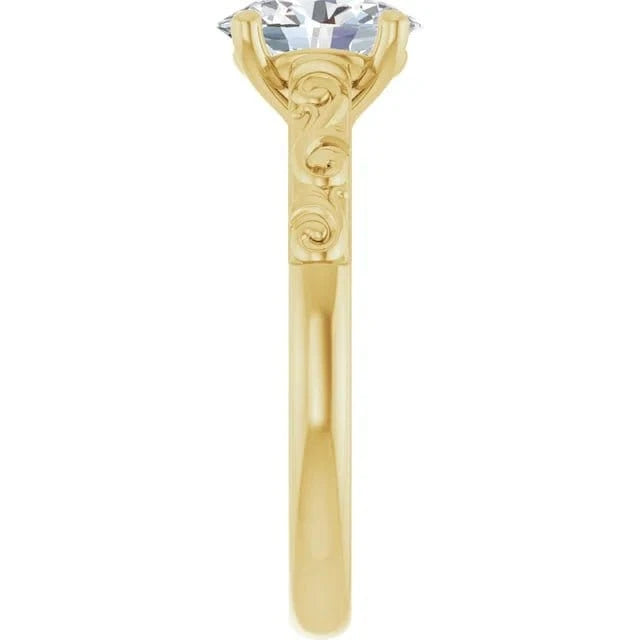 Vintage Oval Solitaire Engagement Ring 14K Yellow Gold | Silver Fox Sales
