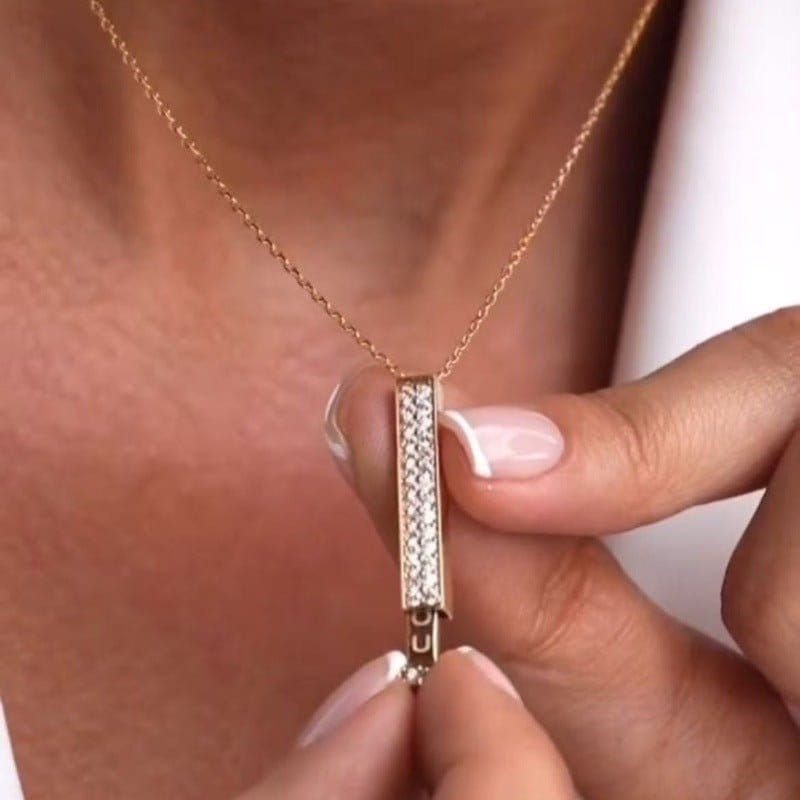 Double-layer Diamond-studded Adjustable Necklace | Silver Fox Sales