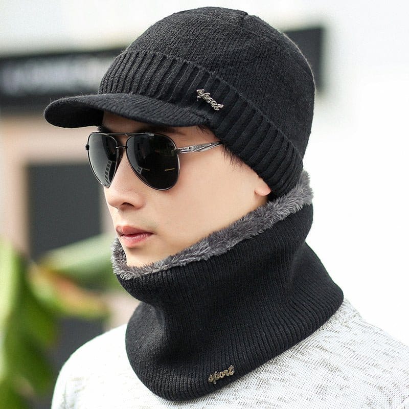 Winter knitted hats with a snug fit, flat eaves, and stylish earmuffs ideal for cold weather.