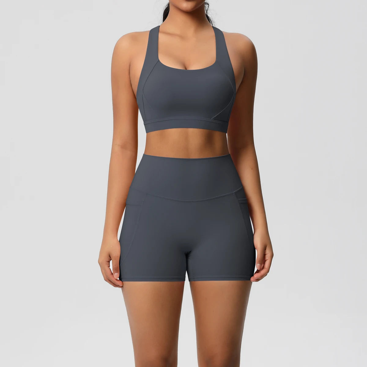 Women’s 2-Piece Pocketed Yoga Set – Sports Bra & Leggings