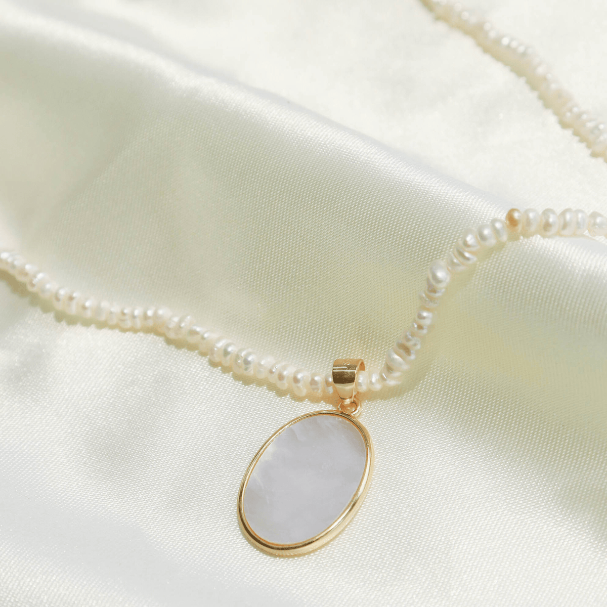 Pearl Pendant Necklace, 18k Gold-Plated Vermeil, 45cm | Silver Fox Sales