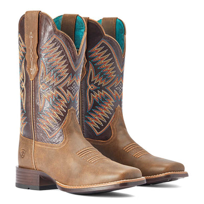 Ariat Women's Odessa StretchFit Western Boot – Fateful Brown, Wide Square Toe
