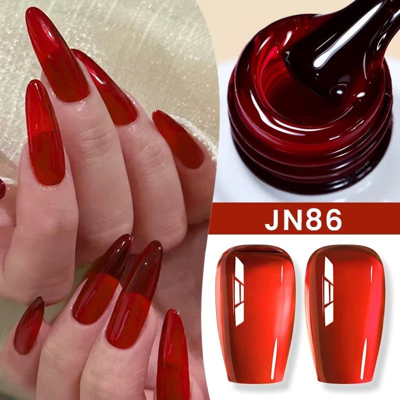 Jelly Nude Gel Nail Polish 10Ml Light Pink Peach Translucent Color UV Light Cure Gel Varnish Nail Art DIY at Home