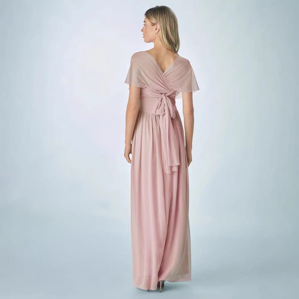 Pleated Solid-Colored Strap Three-Way Dress | Silver Fox Sales