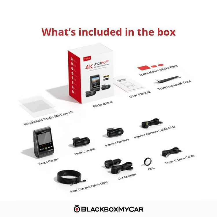 VIOFO A229 Pro 4K UHD 3-Channel Dash Cam | Silver Fox Sales