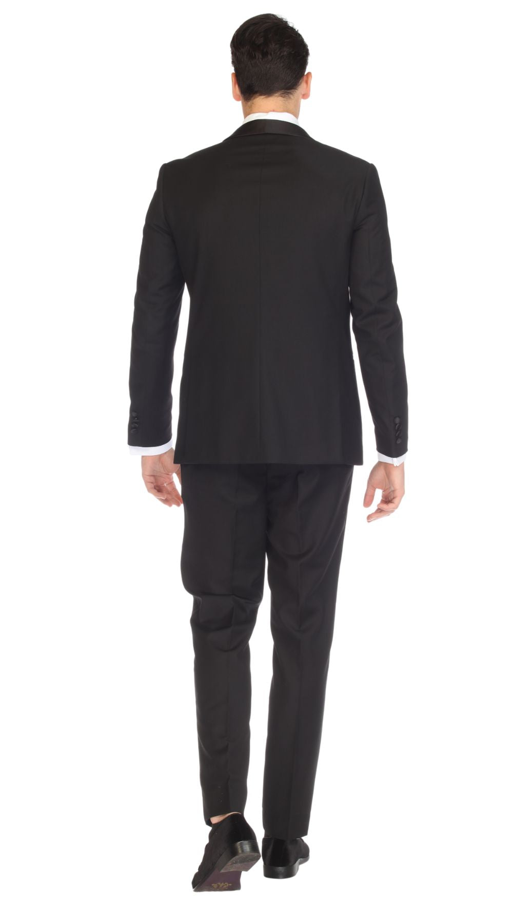 Men's Black Shawl Lapel Tuxedo – Slim Fit 2 Piece Suit | Ferrecci Reno