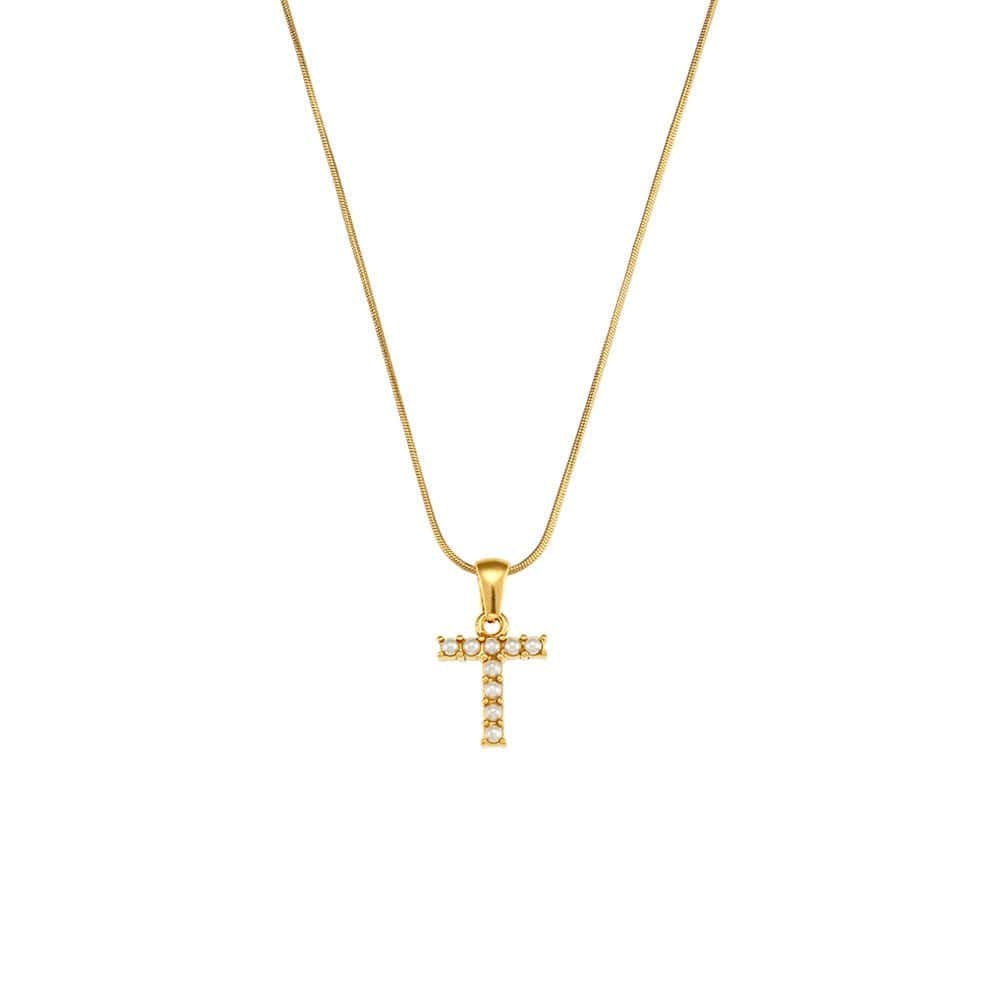 18K Gold-Plated Letter Initial Necklace – Stainless Steel Snake Chain | Silver Fox Sales