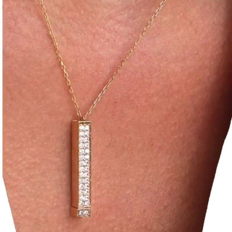Double-layer Diamond-studded Adjustable Necklace | Silver Fox Sales