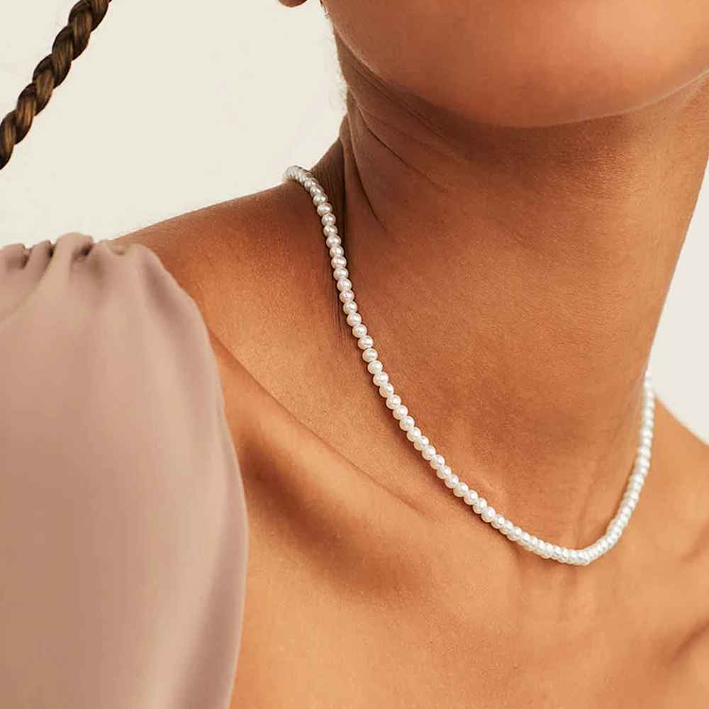 Perle Élégante Classic Pearl Choker Necklace | Silver Fox Sales