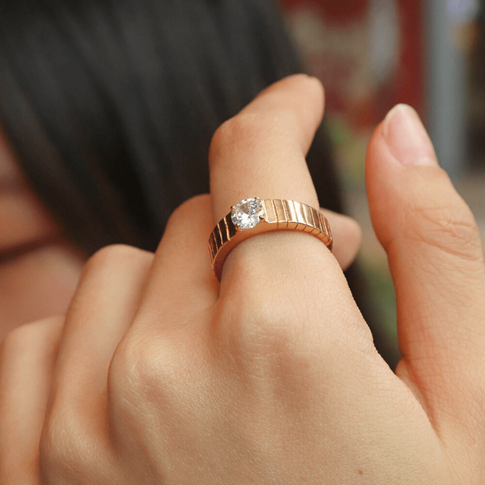 Cossete Crystal Gold Ring | Silver Fox Sales