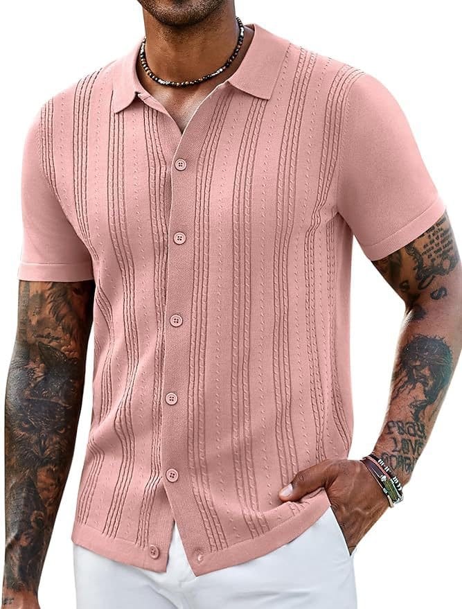 Fashionable Striped Hollow-Out Knitted Sweater For Men | Silver Fox Sales