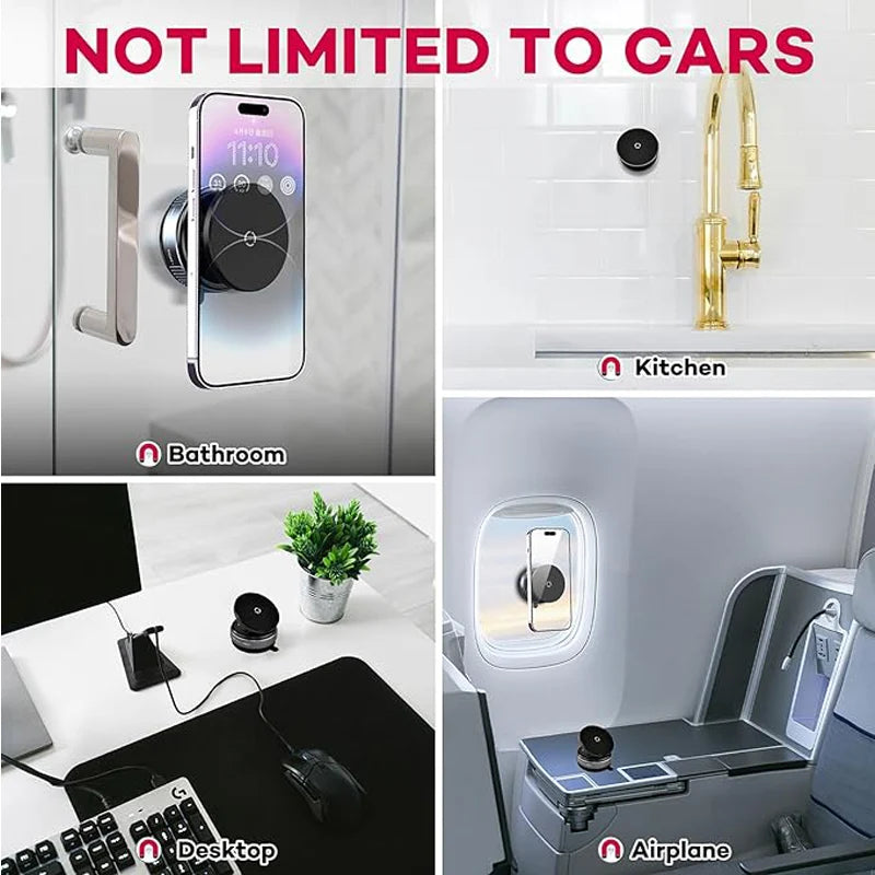 360° Magnetic Car Phone Holder with Vacuum Suction Mount
