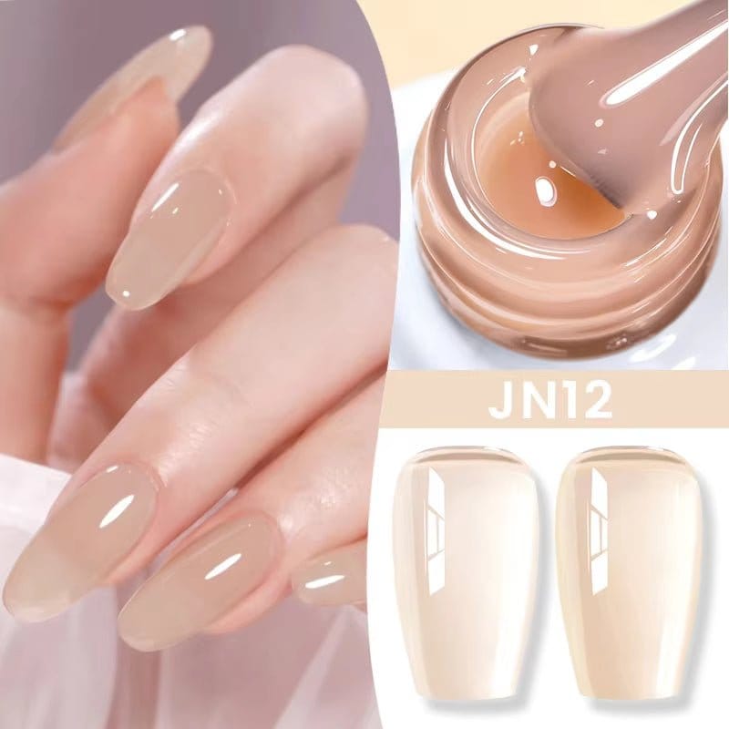 Jelly Nude Gel Nail Polish 10Ml Light Pink Peach Translucent Color UV Light Cure Gel Varnish Nail Art DIY at Home