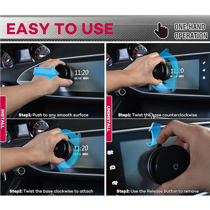 360° Magnetic Car Phone Holder with Vacuum Suction Mount