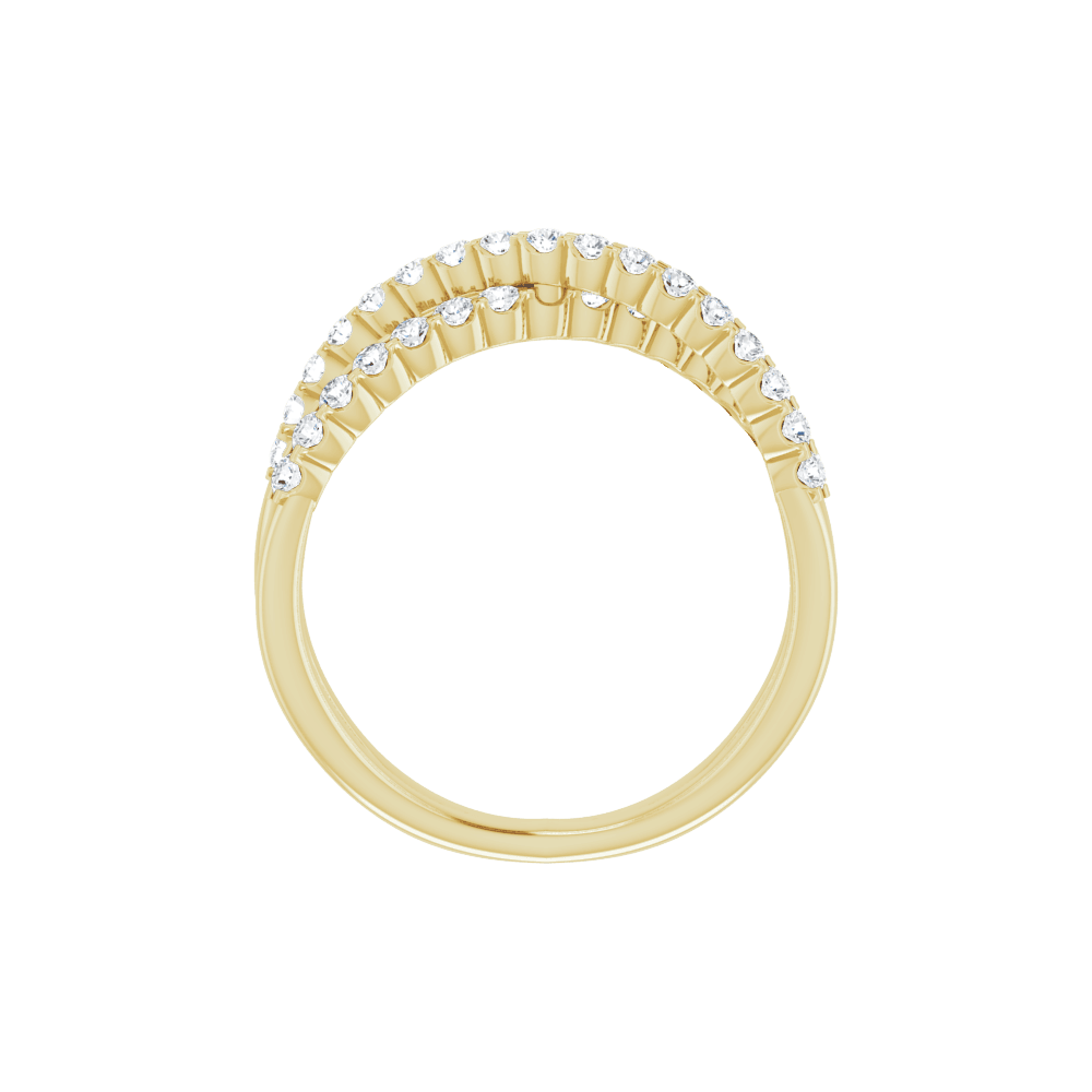 Valérie 14K Gold Diamond Criss-Cross Ring | Silver Fox Sales