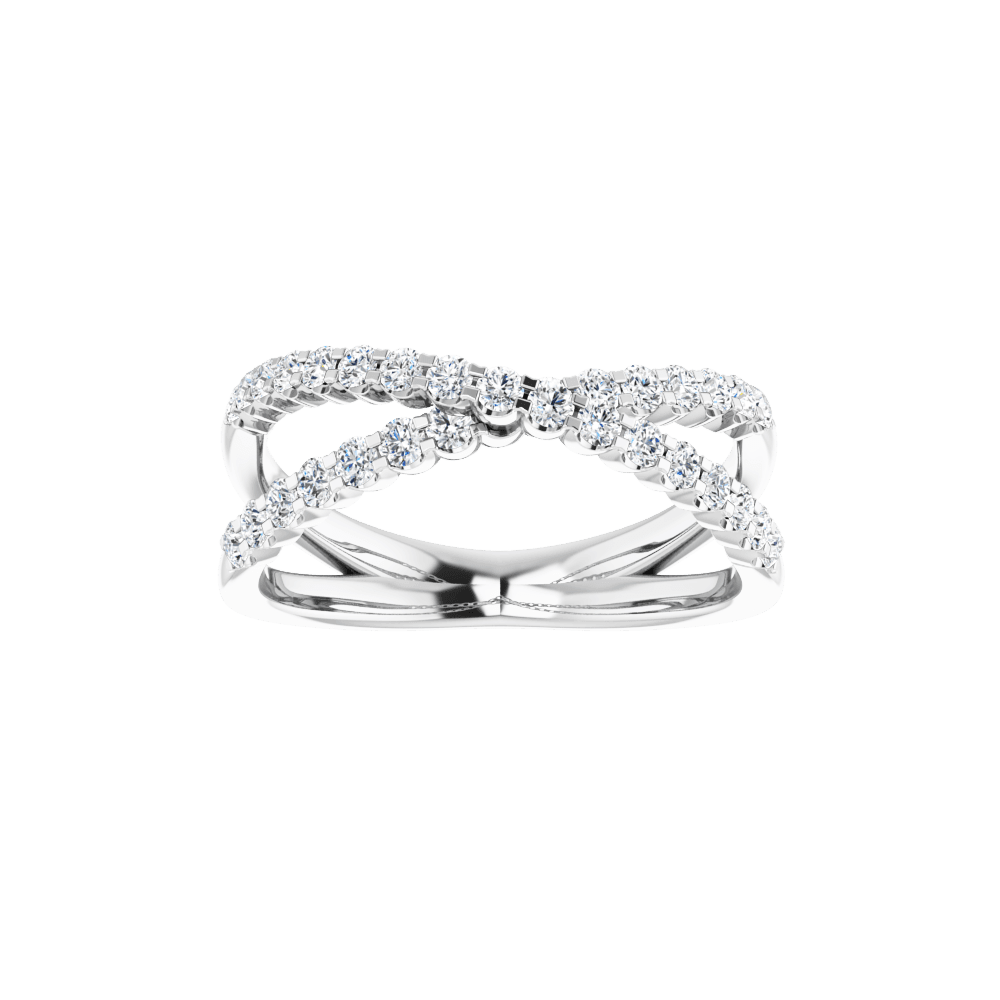 Valérie 14K Gold Diamond Criss-Cross Ring | Silver Fox Sales