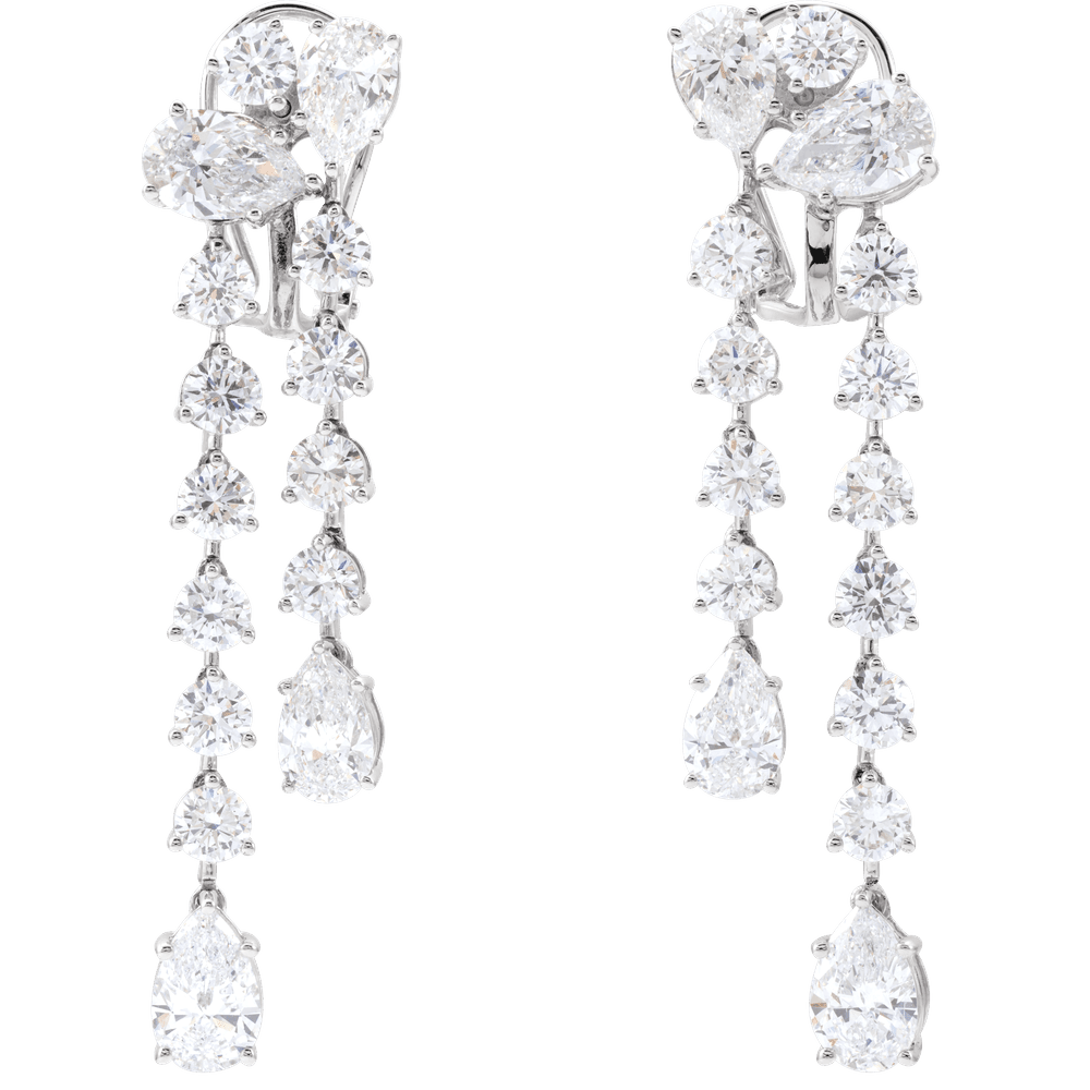 Étoile Cascade Diamond Earrings 14K White Gold | Silver Fox Sales