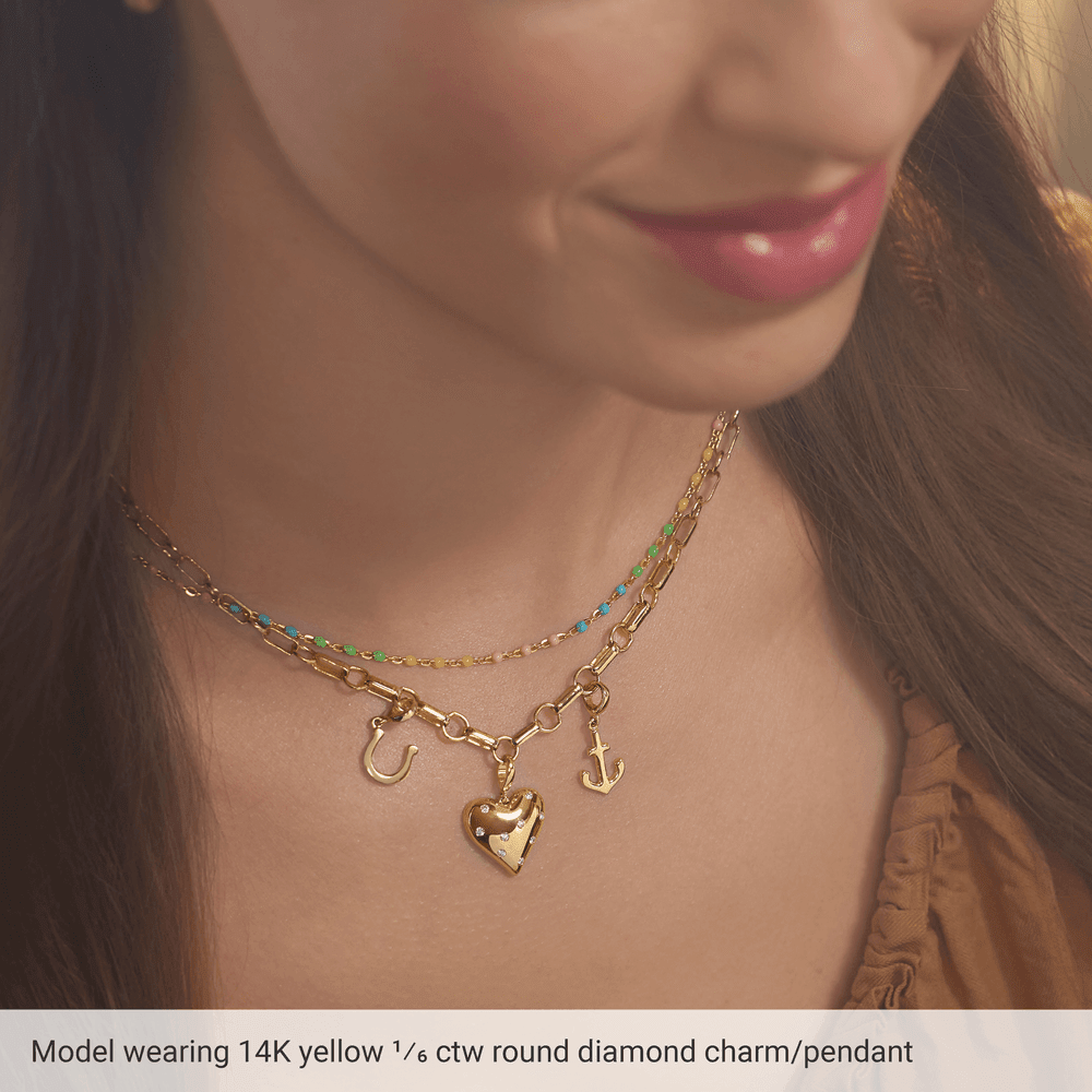 Amour Éternel Diamond Heart Pendant 14K Gold | Silver Fox Sales