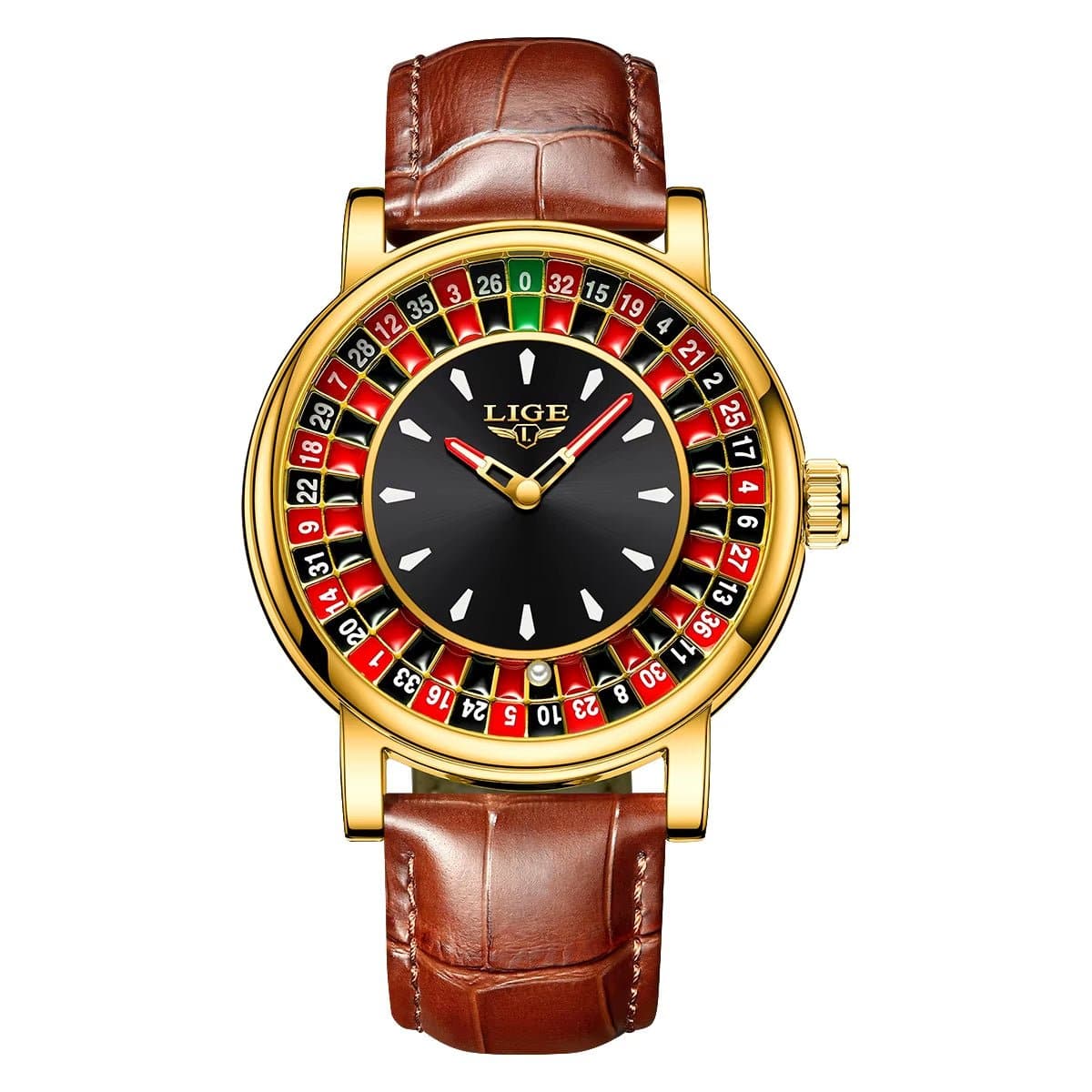 Fashion Men Watch Rotating Dial Las Vegas Roulette Desktop Theme Watch Men Waterproof Luminous Clock Watches Creative Clock