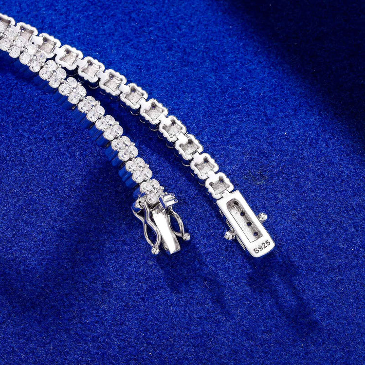 Élégance Lumière 4mm Moissanite Tennis Bracelet in Sterling Silver | Silver Fox Sales