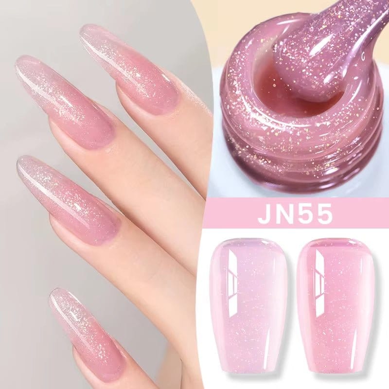 Jelly Nude Gel Nail Polish 10Ml Light Pink Peach Translucent Color UV Light Cure Gel Varnish Nail Art DIY at Home
