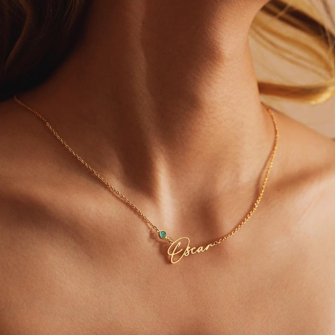 Personalized Letter Name Pendant Birthstone Necklace | Silver Fox Sales