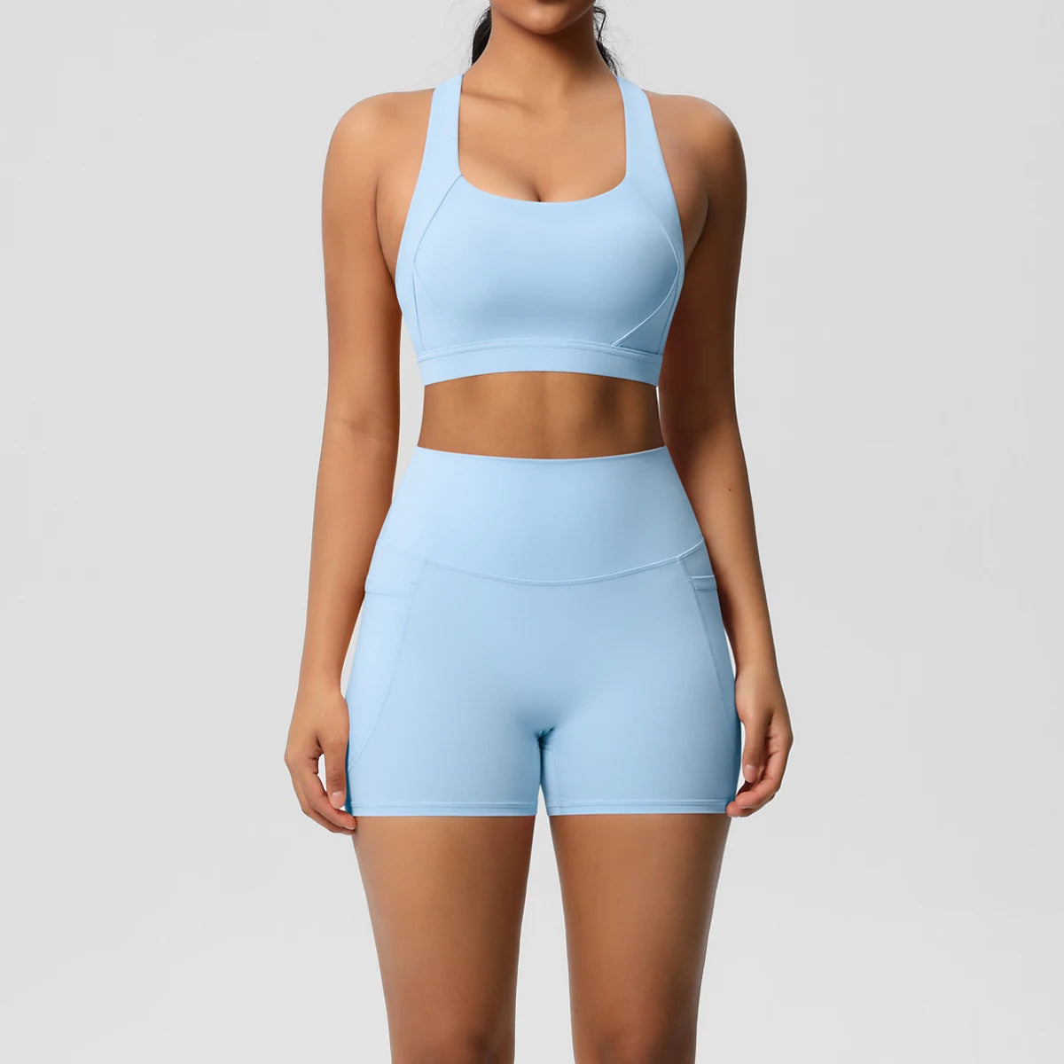 Women’s 2-Piece Pocketed Yoga Set – Sports Bra & Leggings