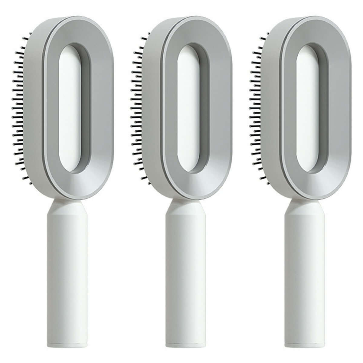 Self Cleaning Hair Brush For Women One-key Cleaning Hair Loss Airbag Massage Scalp Comb Anti-Static | Silver Fox Sales