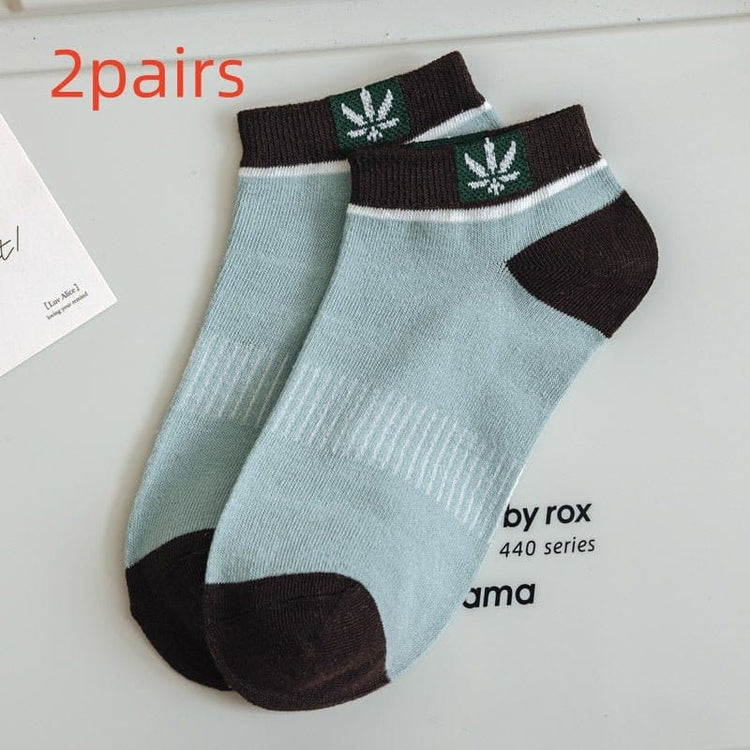 Maple Leaf Side-Logo Mens Short Socks Contrasting Color | Silver Fox Sales