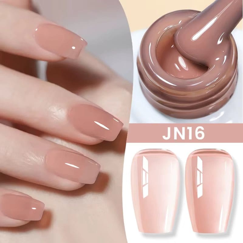 Jelly Nude Gel Nail Polish 10Ml Light Pink Peach Translucent Color UV Light Cure Gel Varnish Nail Art DIY at Home
