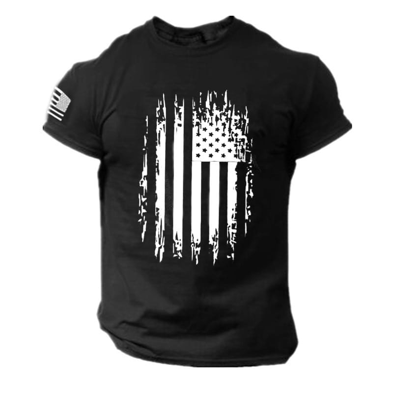 Men's 3D Printed American Flag T-shirt | Silver Fox Sales