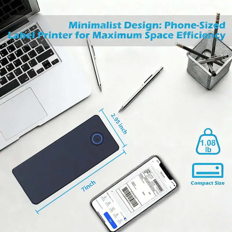 Wireless Bluetooth Thermal Shipping Label Printer 4X6 Support Android Mac Iphone Windows - Shipping Label Printer on a desk