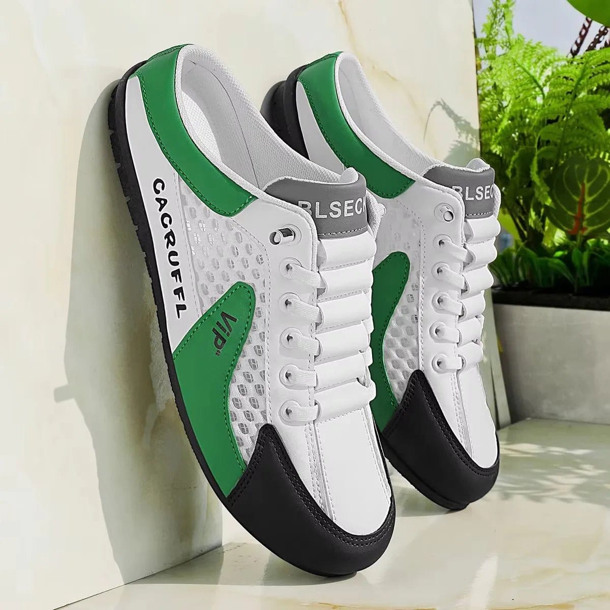 2025 New Men's Casual Slip-Ons - Durable, breathable casual slip-ons in green color - Comfortable and stylish design.