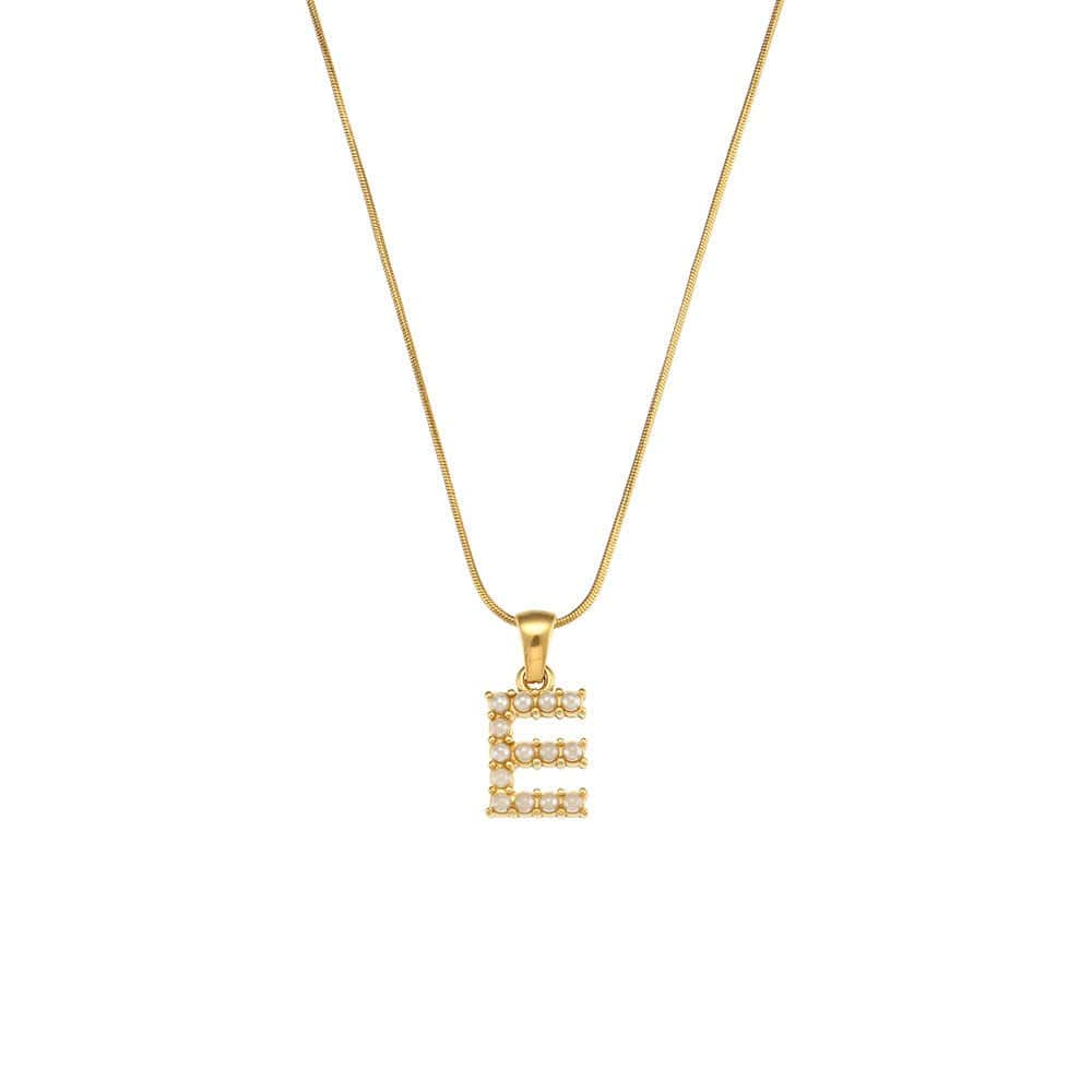 18K Gold-Plated Letter Initial Necklace – Stainless Steel Snake Chain | Silver Fox Sales