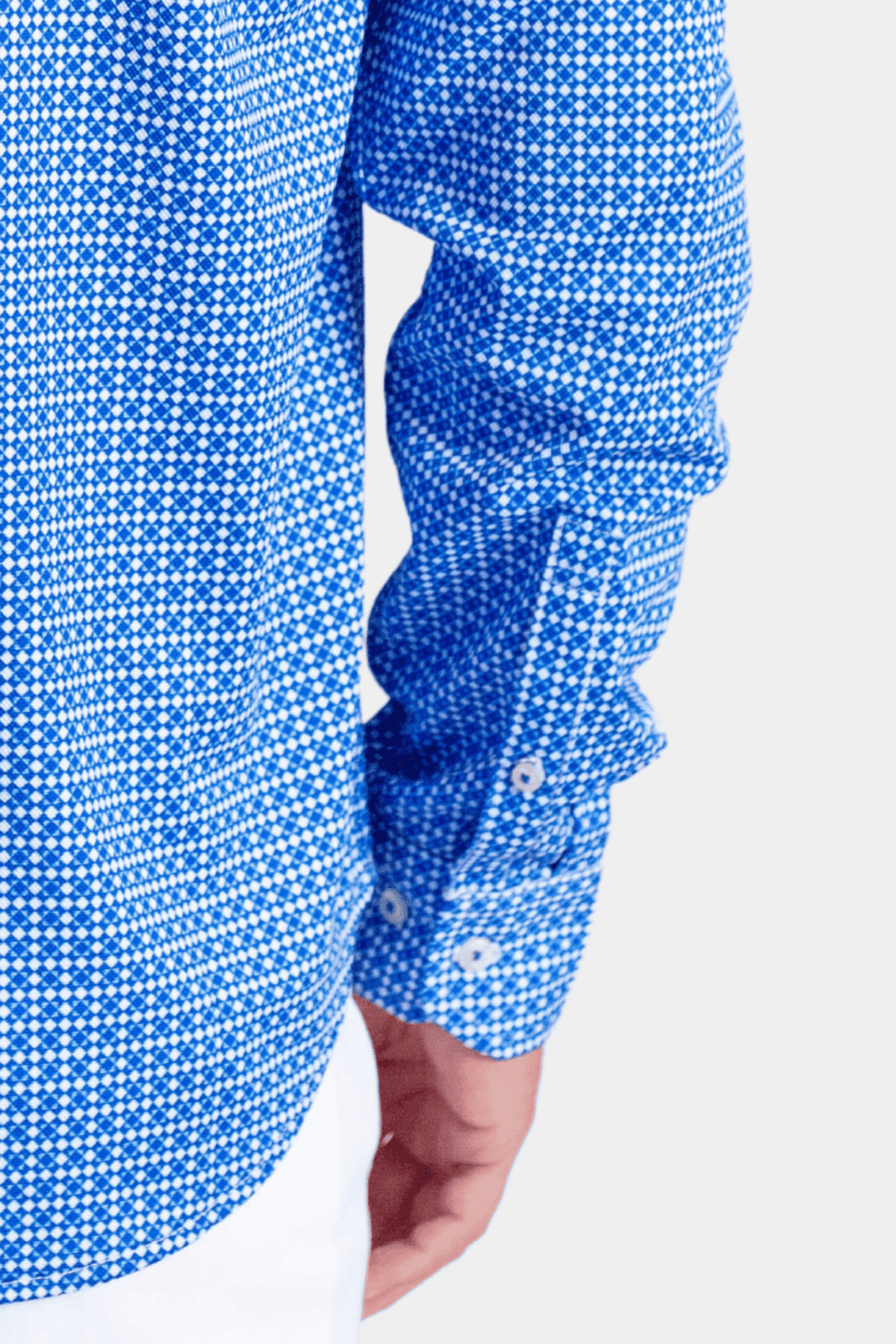 Swiss Check Long Sleeve Tech Shirt - Blue | Silver Fox Sales