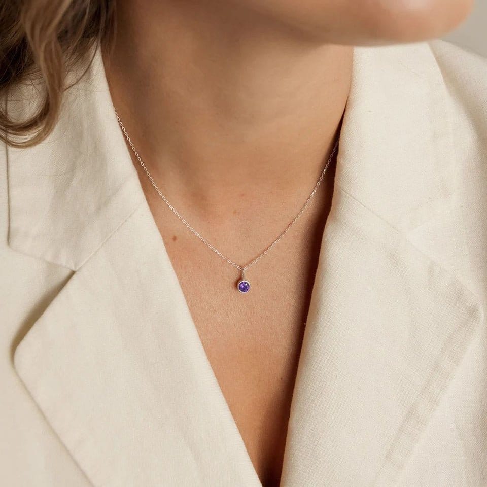 Lumière Birthstone Necklace Month & Zodiac Collection | Silver Fox Sales