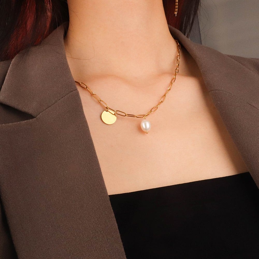 Arianne Labele Gold-Plated Pearl Pendant Necklace | Silver Fox Sales