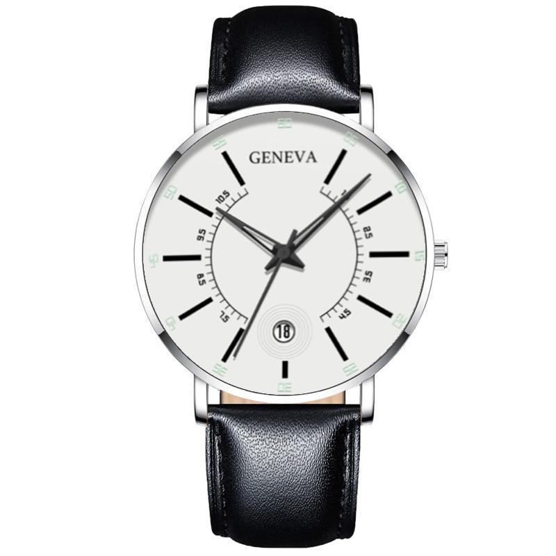 Men's Ultra-Thin Quartz Watch – Mesh Band or Leather Strap, Date Display