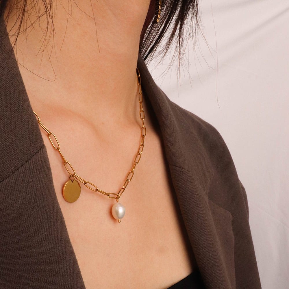 Arianne Labele Gold-Plated Pearl Pendant Necklace | Silver Fox Sales