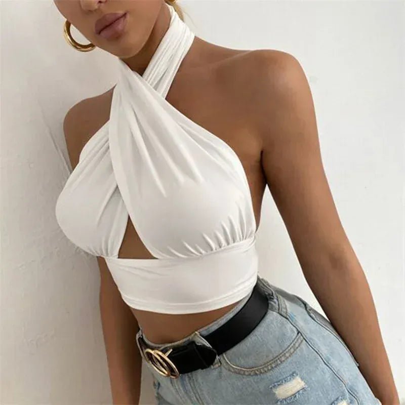 Halter Top Women Summer Clothes Sleeveless Backless Vest