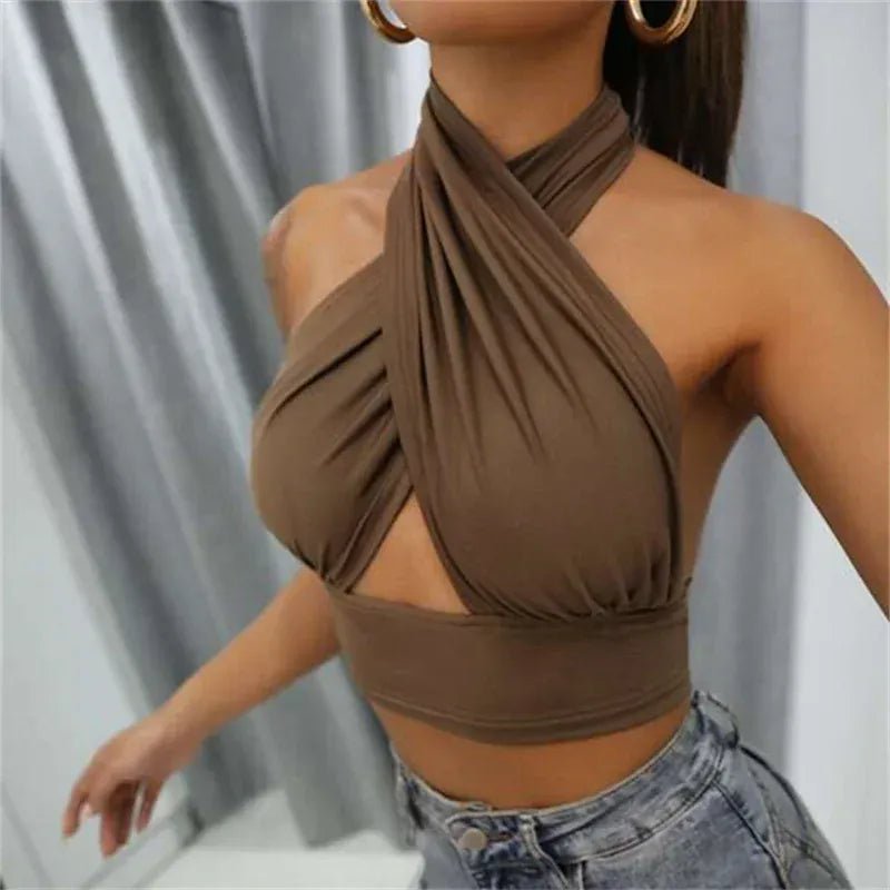 Halter Top Women Summer Clothes Sleeveless Backless Vest