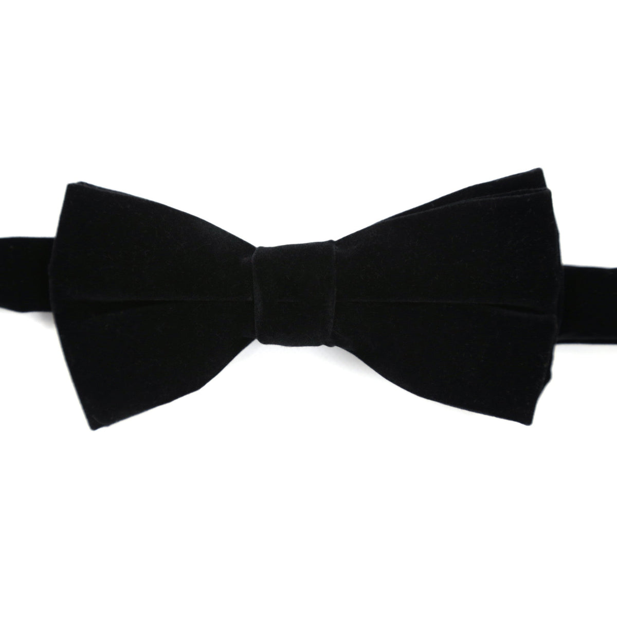 Men's black velvet adjustable bow tie