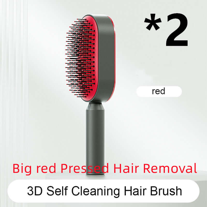 Self Cleaning Hair Brush For Women One-key Cleaning Hair Loss Airbag Massage Scalp Comb Anti-Static | Silver Fox Sales