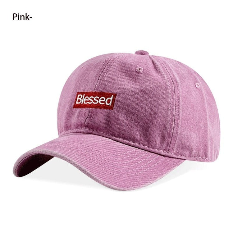 Vintage Washed Blessed Embroidered Baseball Cap Adjustable Unisex Streetwear Dad Hat | Silver Fox Sales